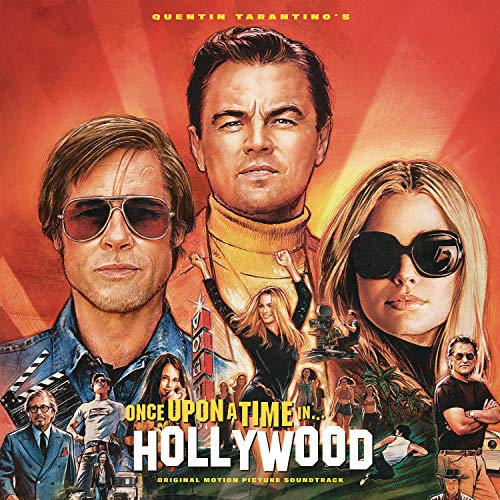 “Once Upon a Time in Hollywood” soundtrack CD cover featuring Leonardo DiCaprio and Brad Pitt.