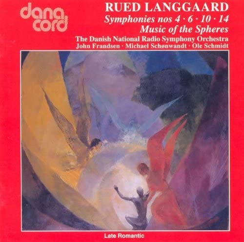 CD cover for Rued Langgaard symphonies, featuring abstract painting of figures.