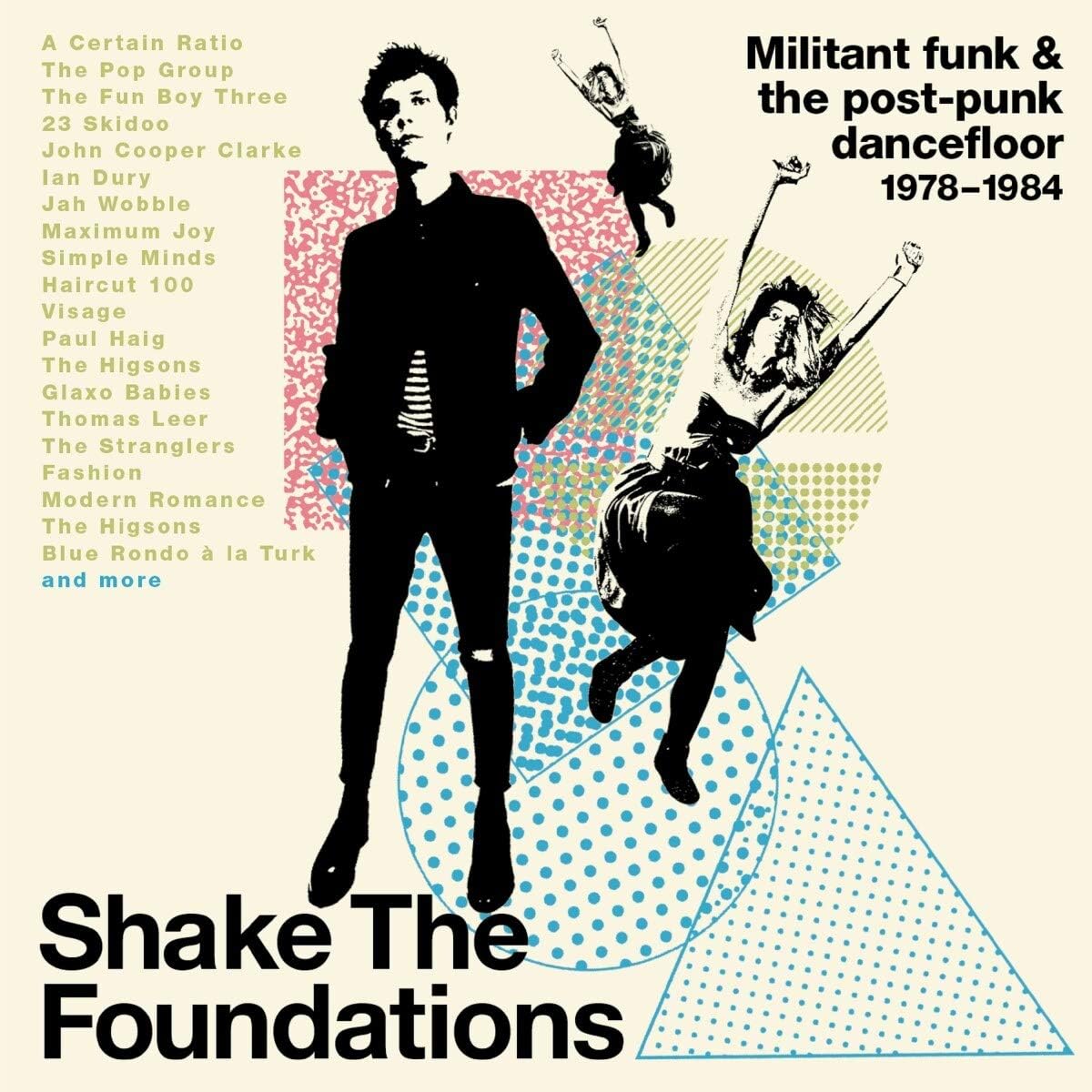 Album cover featuring silhouettes of people dancing against a cream background with geometric patterns.