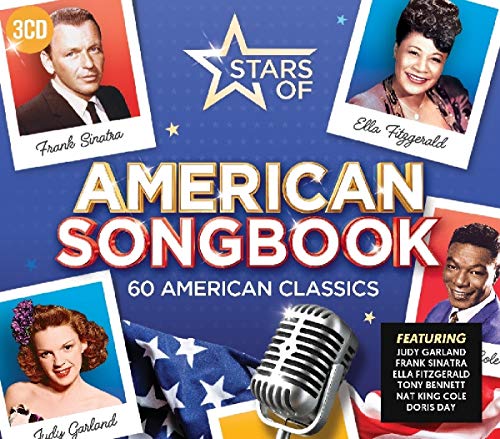 CD cover featuring vintage photos of singers and a microphone, titled "American Songbook."