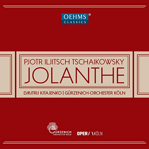 Red album cover for Tchaikovsky's Jolanthe, featuring white text and the Oehms Classics logo.