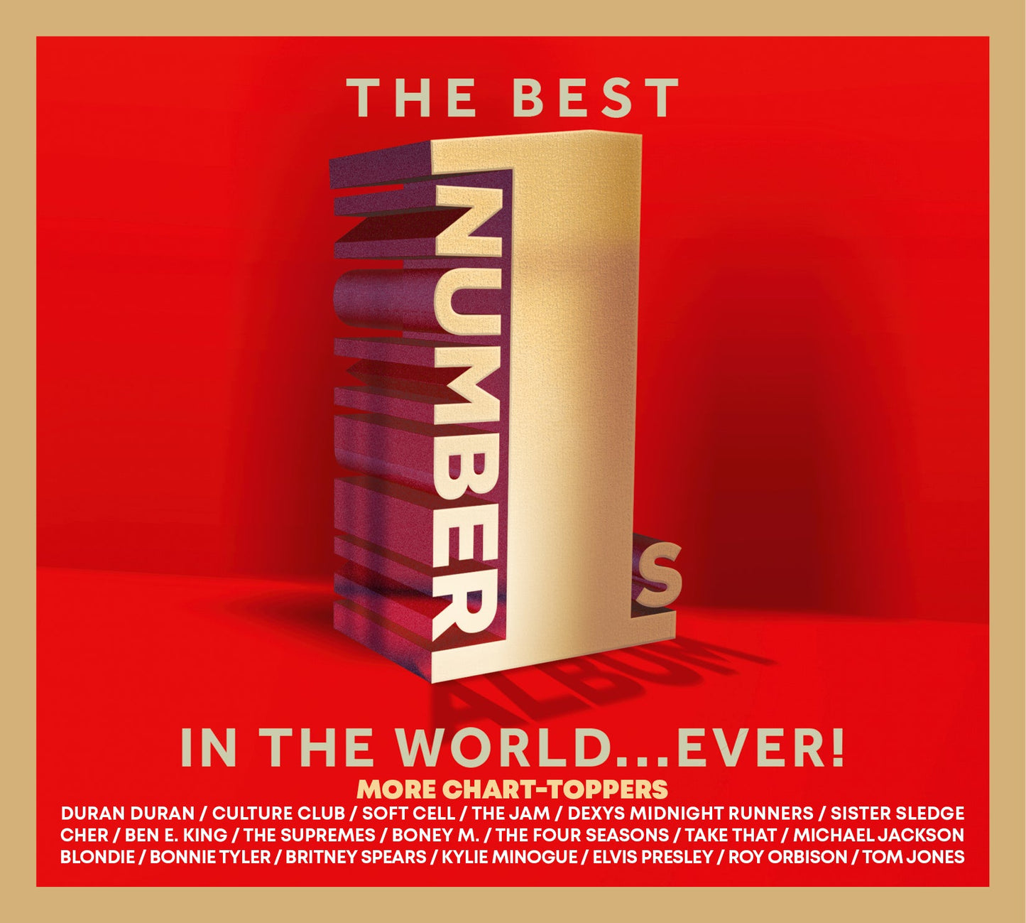 Red album cover with gold and purple text: "The Best Number 1s".