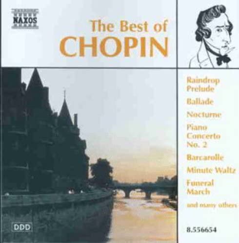 CD cover titled "The Best of Chopin" with a riverside scene and composer sketch.
