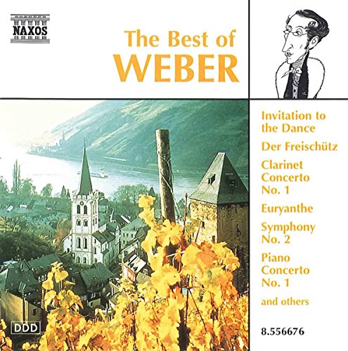 CD cover featuring a landscape of a town, yellow foliage, and a Weber caricature.