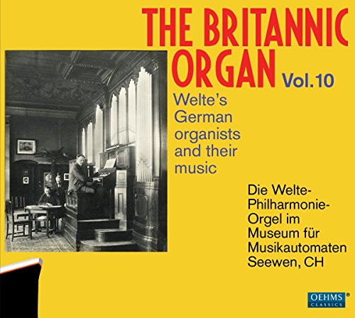 CD cover: vintage photo of an organist at a large pipe organ.