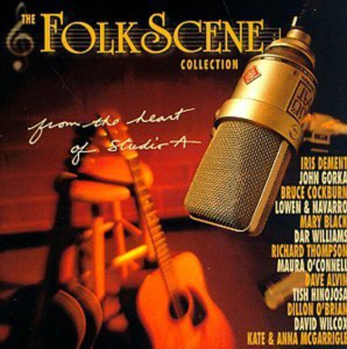 CD cover for “The FolkScene Collection” featuring a vintage microphone and guitar.