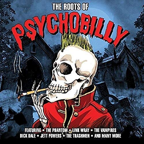 CD cover: skull with mohawk, smoking in front of a haunted house.