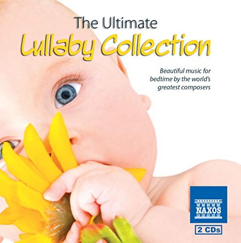 CD cover: baby with sunflowers, text reading “The Ultimate Lullaby Collection”.
