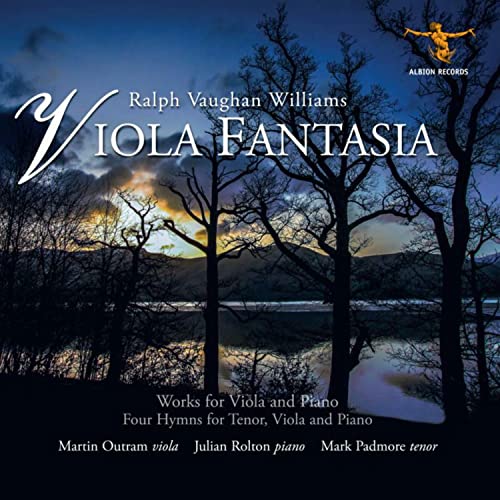 CD cover for Vaughan Williams’ Viola Fantasia with a landscape scene.