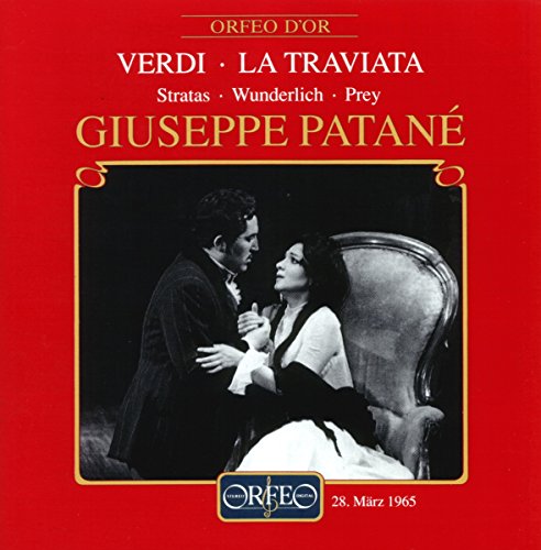 CD cover for Verdi’s La Traviata featuring a dramatic stage scene.