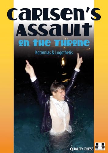 Book cover featuring Magnus Carlsen raising his arms in celebration.
