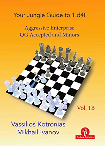 Chess book cover with pieces on a board, titled “1.d4! - Volume 1B”.