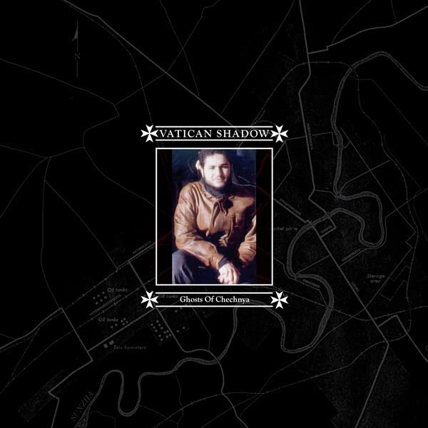 A man in a leather jacket centered over a black and white map background.