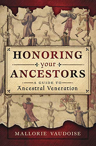 Book cover with skeletal figures and text: "Honoring Your Ancestors.