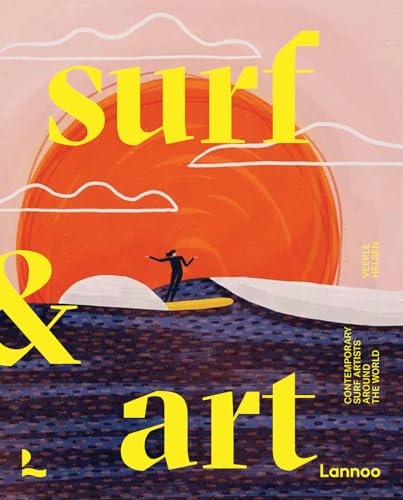 Book cover: surfer on a wave with bold yellow “Surf & Art” text.