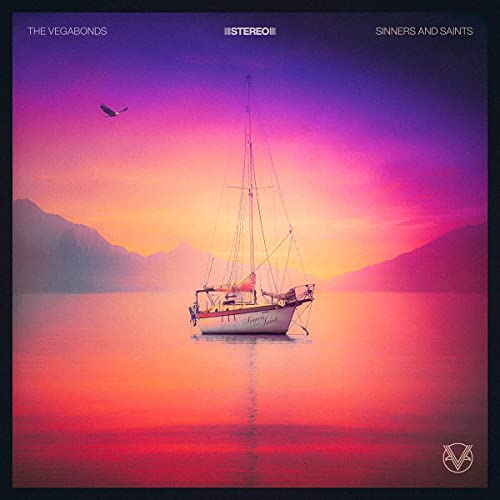 Vinyl record cover: sailboat on calm water at sunset.