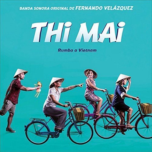 "CD cover featuring four people riding bicycles against a teal background."
