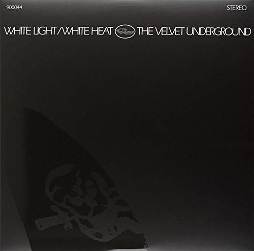 Black Velvet Underground album cover, “White Light/White Heat,” with a shadowy face.