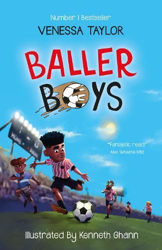 Book cover: "Baller Boys" with illustrated children playing soccer.
