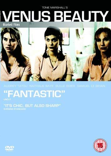 DVD cover for "Venus Beauty" featuring three women in pink uniforms.
