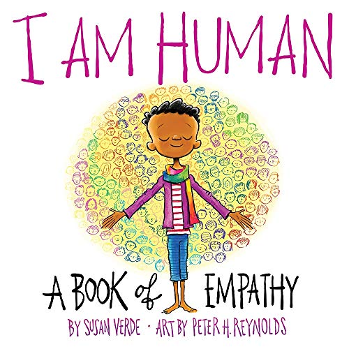 Book cover with a child surrounded by diverse, colorful faces.