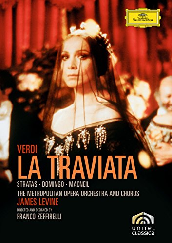 DVD cover of Verdi's La Traviata featuring a woman in a black veil.