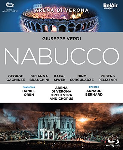 Blu-ray cover for Verdi’s Nabucco opera, featuring Arena di Verona.