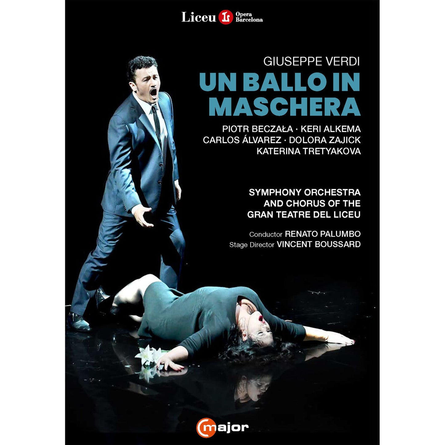 DVD cover for Verdi’s “Un Ballo In Maschera” opera, featuring performers.