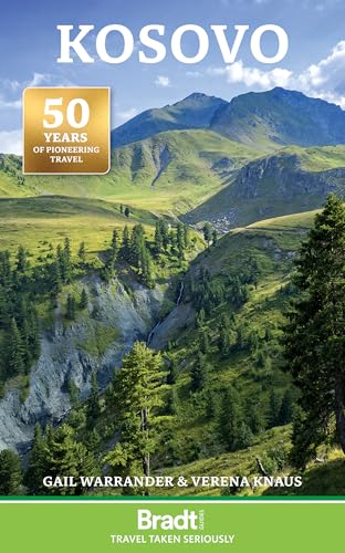 Book cover: "Kosovo" with mountainous landscape and text details.