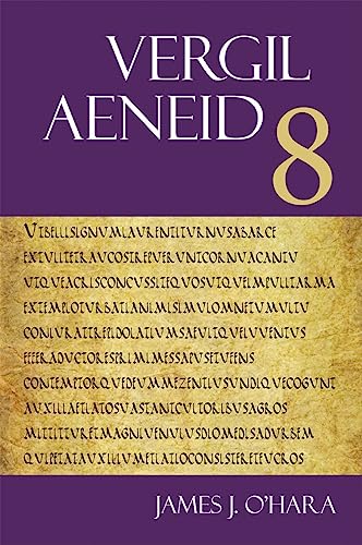 Book cover for "Aeneid 8" by Virgil, with gold text on dark background.