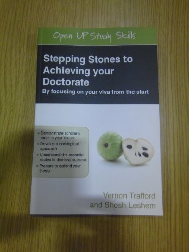 Book cover: "Stepping Stones to Achieving your Doctorate" by Trafford & Leshem.