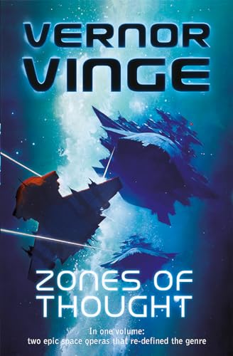 Book cover for Zones of Thought by Vernor Vinge featuring spaceships in deep space.