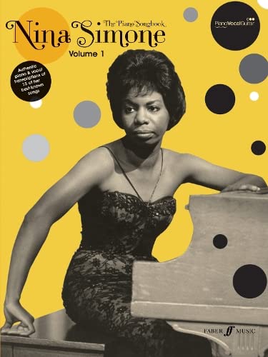 Nina Simone songbook cover featuring a black and white portrait against a yellow background.