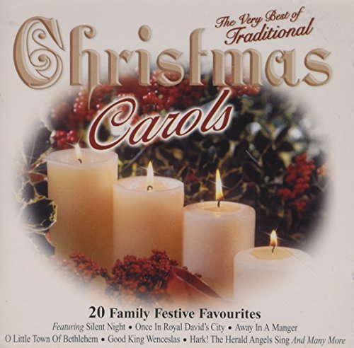 CD cover with “Christmas Carols” text, candles, and holly berries.