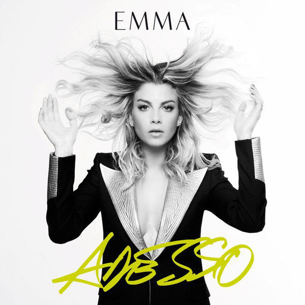 DVD cover featuring Emma Marrone in a black suit, arms raised.