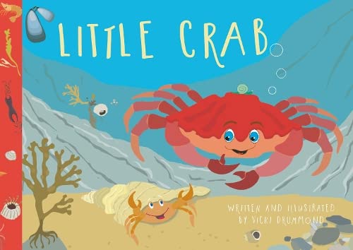 Book cover featuring a smiling red crab and a smaller crab in a shell.