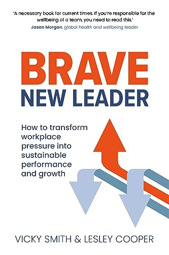 Book cover: "Brave New Leader" with red and blue arrow graphics.