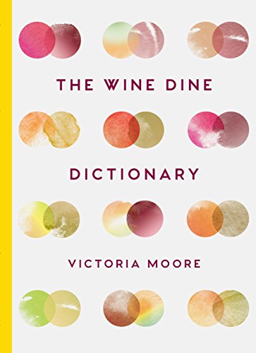 Book cover with overlapping watercolor circles and title “The Wine Dine Dictionary.”