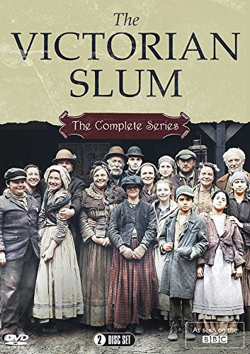 DVD cover for The Victorian Slum showing a large group of people in period clothing.