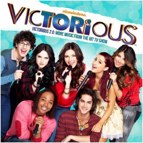 Victorious" cast album cover featuring young performers with microphones.