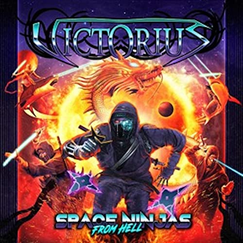 CD cover: space ninja with dragon, stars, and glowing blades.