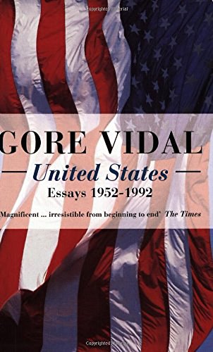 Book cover: "United States: Essays 1952-1992" by Gore Vidal, with American flag.