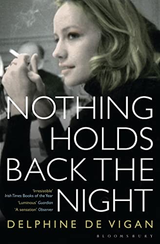 Book cover: woman smoking, bold title "Nothing Holds Back the Night".