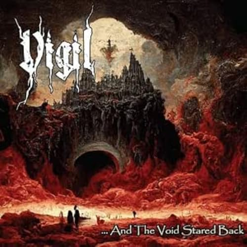 Dark fantasy album cover with a gothic castle and stormy sky.