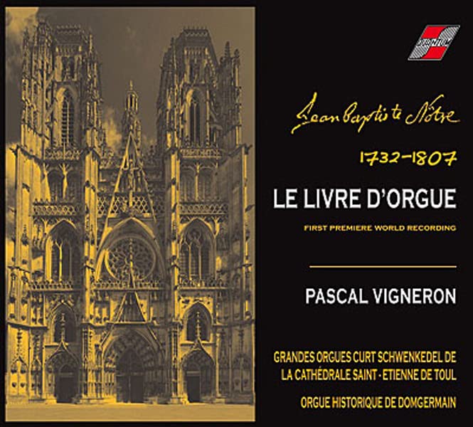 CD cover for “Le Livre d’Orgue” featuring a cathedral facade.