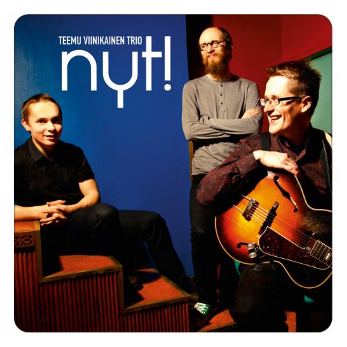 CD cover featuring three men with musical instruments, against a blue background.