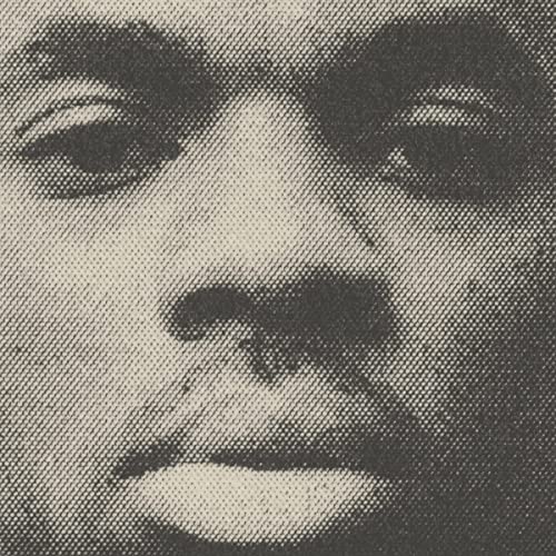 Close-up halftone portrait of Vince Staples on a CD cover.