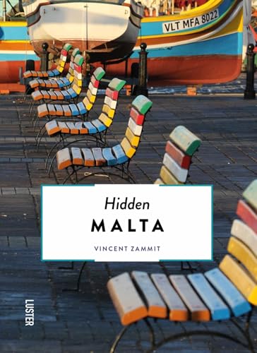 Book cover: colorful benches in front of boats in Malta.