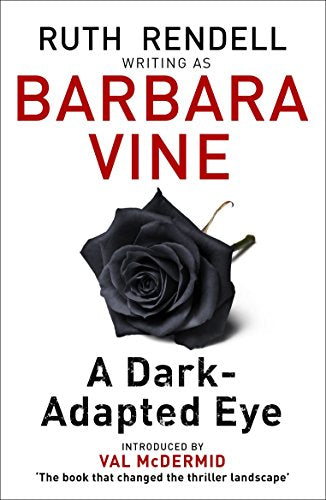 Book cover for A Dark-Adapted Eye by Ruth Rendell featuring a black rose.
