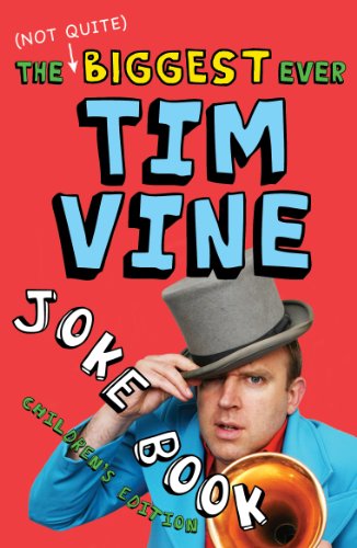 Book cover featuring comedian Tim Vine in a hat, holding a trumpet.